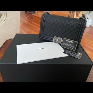 Chanel black boy bag